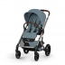 Carucior Cybex Balios S Lux 4 in 1 Stormy Blue cu landou pliabil Fold, scoica auto Cloud G3 Plus i-Size 40–87 cm, Baza G ISOFIX si adaptori
