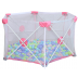 Tarc de joaca copii hexagonal pliabil Mamakids Alb/Roz, 140x78 cm