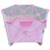 Tarc de joaca copii hexagonal pliabil Mamakids Alb/Roz, 140x78 cm