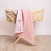 Paturica de vara din muselina dubla 110x75 cm Kidizi Pink Hearts, bumbac 100%