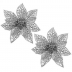 Set 3 ornamente brad Craciun Steaua Bethleemului argintiu, 10x10 cm