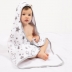 Prosop bebe 80x80 cm cu doua fete muselina si frotir Kidizi Galaxy Grey