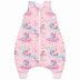 Sac de dormit copii cu picioare copii Kidizi Pink Moon Unicorn 18-36 luni , 1 TOG, mansete transformabile in sosete