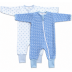 Set 2 salopete pijama bebe cu fermoar si botosei manseta Kidizi Clouds