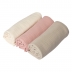 Set 3 paturici din muselina dubla moale 78x78 cm Kidizi Pink, 100% bumbac