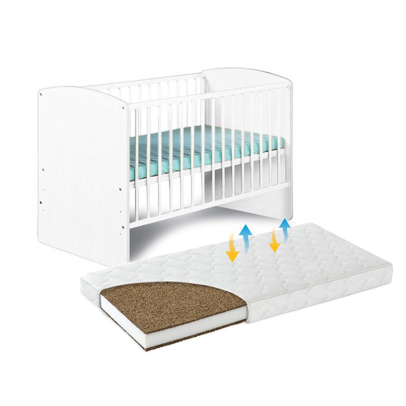 Klups - lemn Karolina II alb + Saltea Cocos - Bebebliss.ro