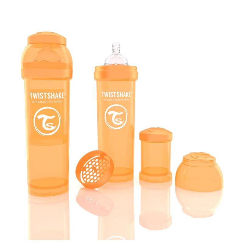 Biberon Twistshake anti-colici 330 ml Portocaliu