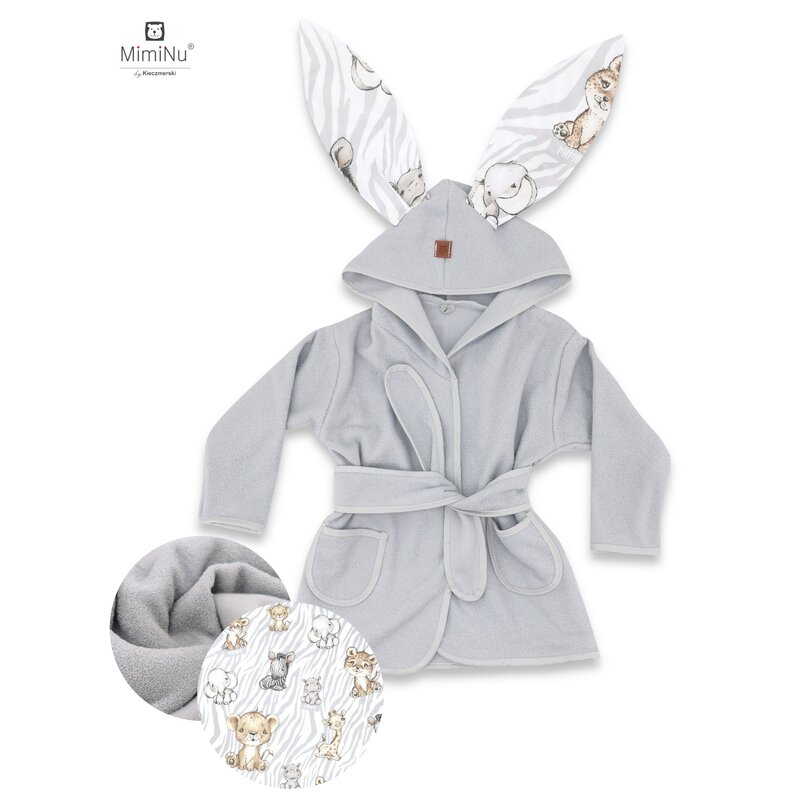 Halat de baie cu urechi 6 - 36 luni Safari Natural MimiNu