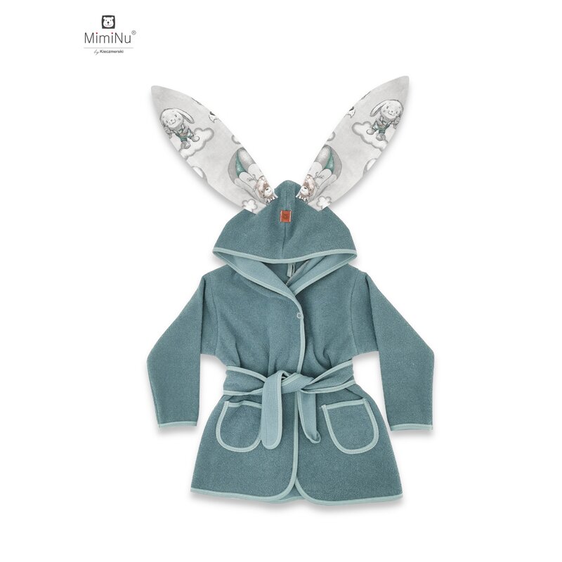 Halat de baie cu urechi 6 - 36 luni Parachutes Olive MimiNu