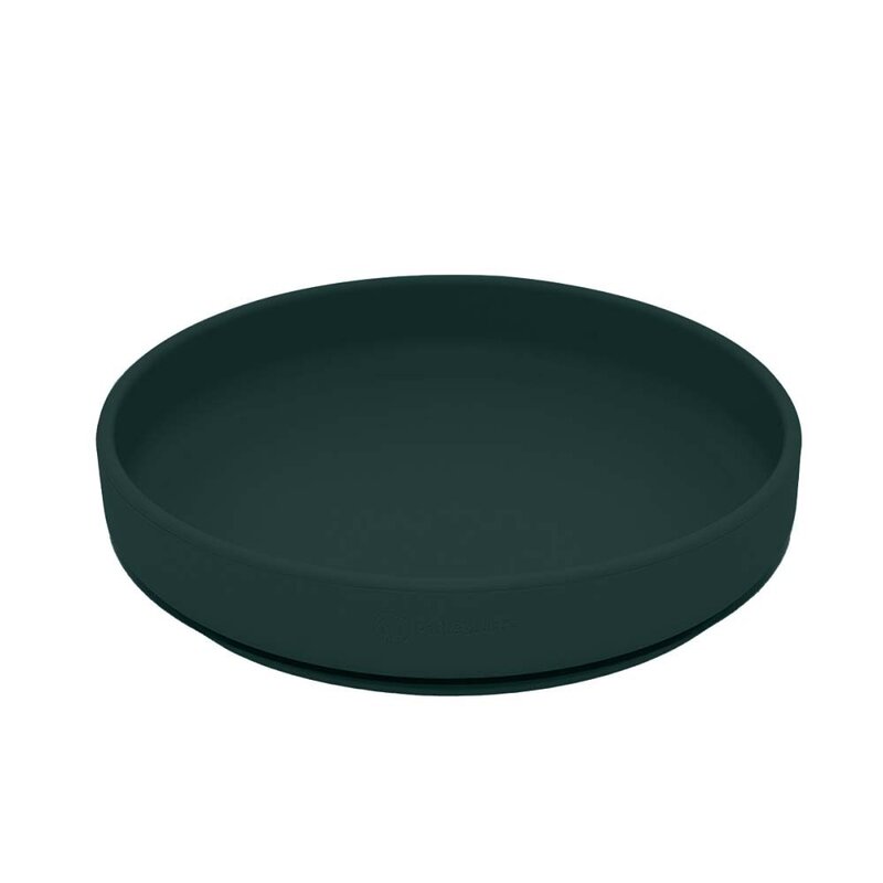 Farfurie din silicon fara BPA cu ventuza TAKE&MATCH 6 luni+ 400 ml Verde Inchis