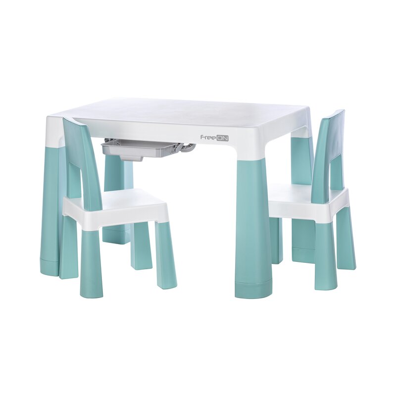 Set masuta si doua scaune pentru copii Neo FreeON Verde