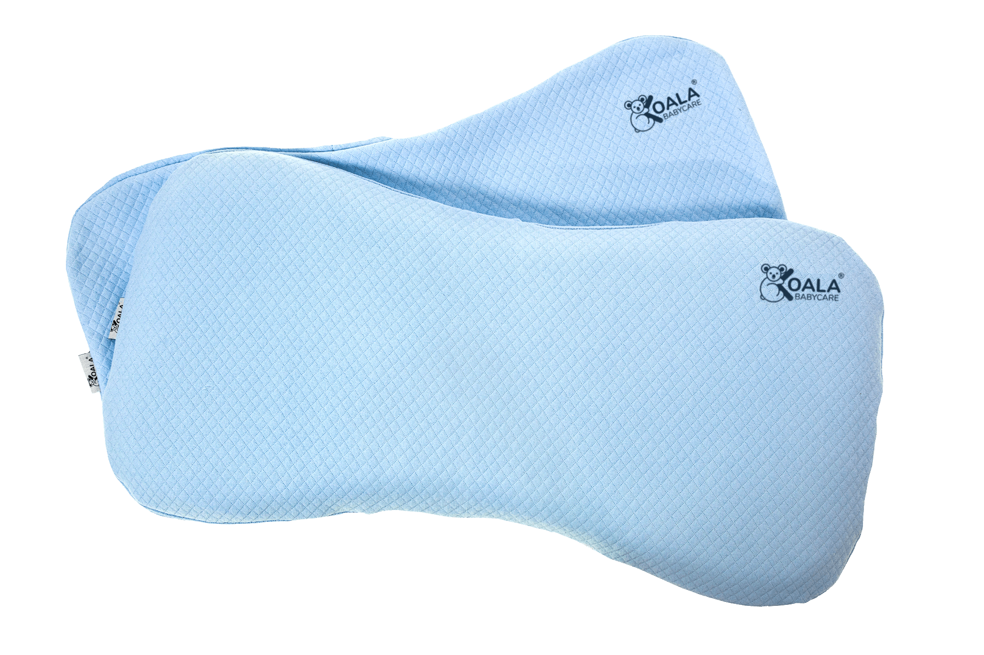 Perna bebelusi anti plagiocefalie 0-36 luni, forma ergonomica cu spuma memory, 2 huse detasabile, certificata in Germania, Koala Perfect Head Maxi Blue