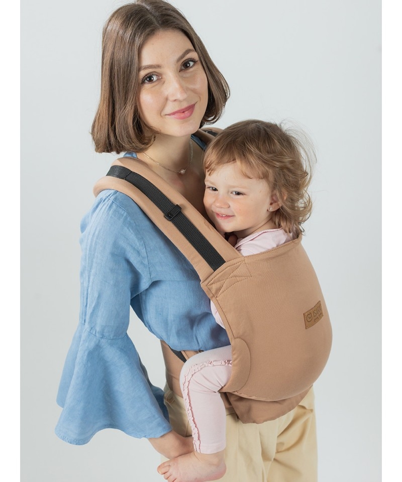 Marsupiu ergonomic bumbac organic Isara Quick Full Buckle Macchiato