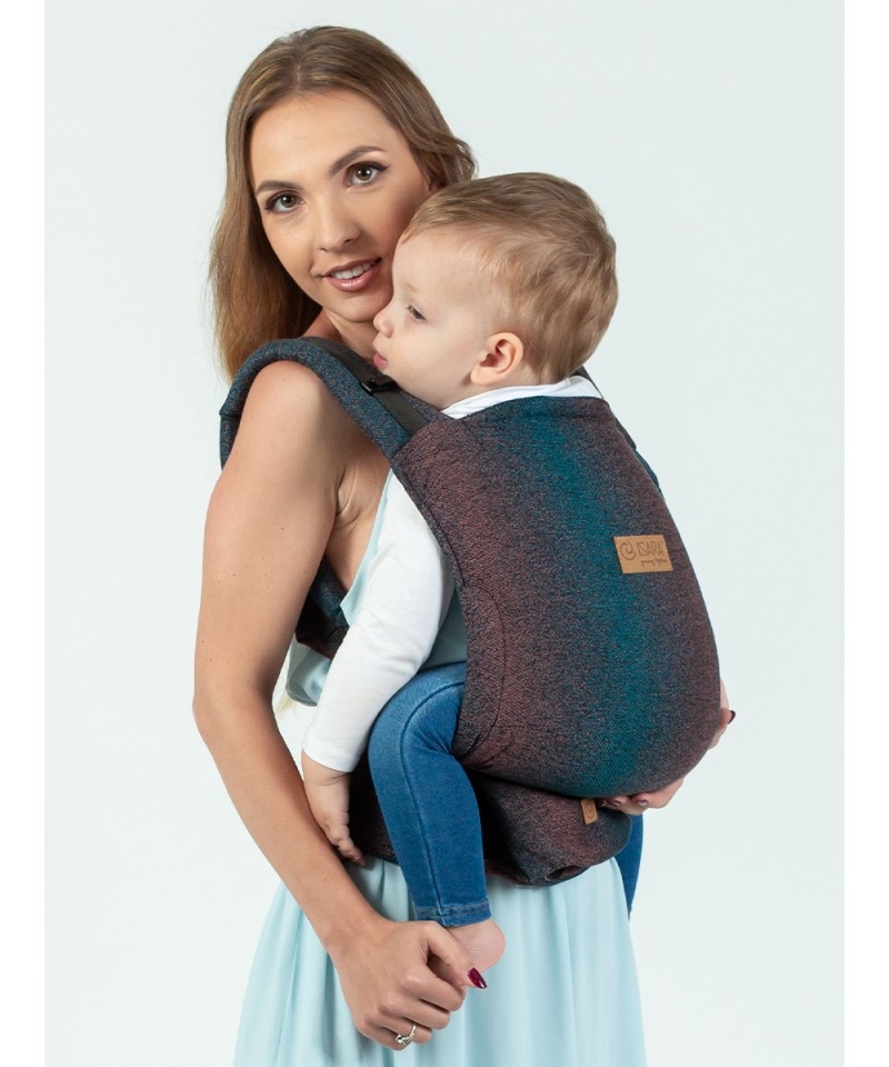 Marsupiu ergonomic bumbac organic Isara Quick Full Buckle Pixelated Spicy Bamboo