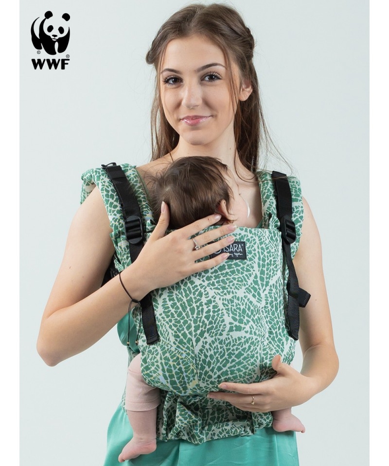 Marsupiu ergonomic bumbac organic si In Isara The One Majestic Green Forest