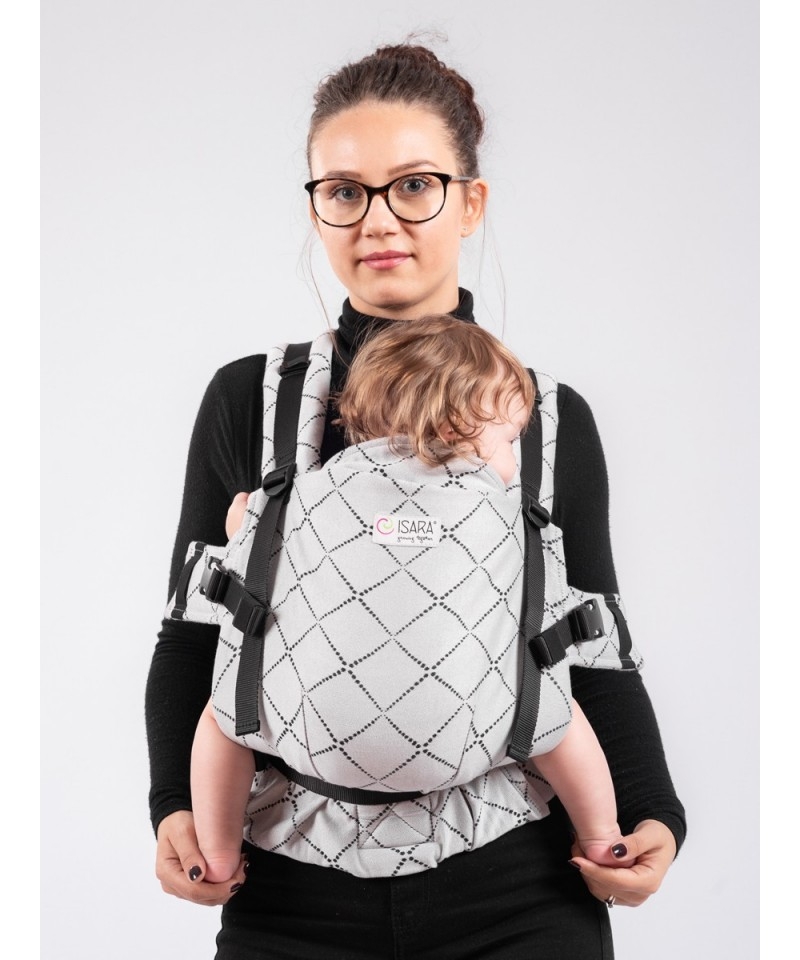 Marsupiu ergonomic bumbac organic Isara The Trendsetter Diamonda Gray