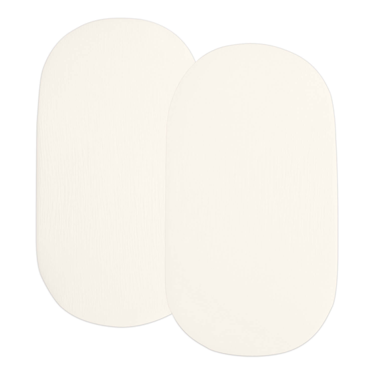 Set 2 cearceafuri din muselina dubla cu elastic roata pentru landou sau cosulet de rachita Kidizi ivory, bumbac 100%