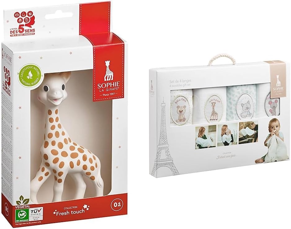 Pachet Girafa Sophie si 4 scutece Sophie Vulli