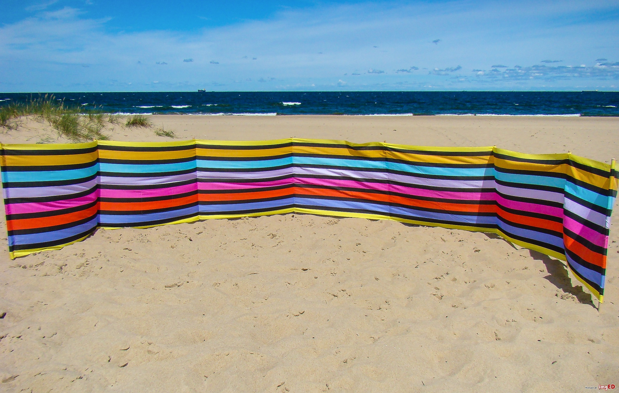 Paravan pentru plaja pliabil 12 m multicolor Springos