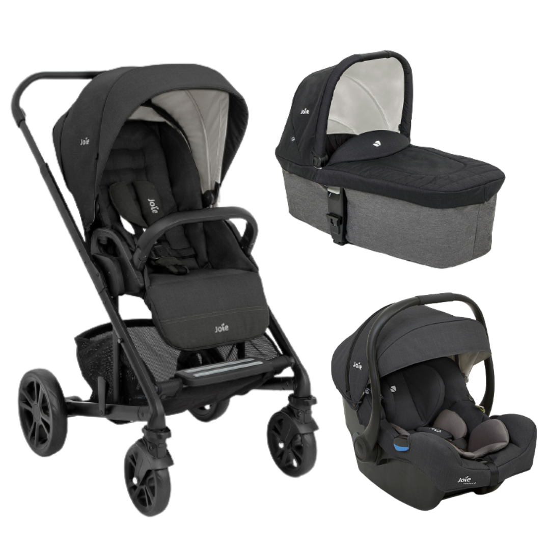 Carucior 3 in 1 Joie Chrome cu landou Shale, scoica auto i-Gemm inclusa