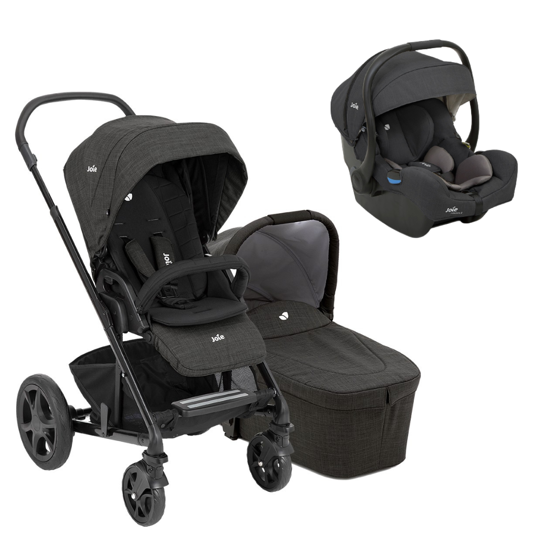 Carucior 3 in 1 Joie Chrome Dlx Pavement, include Landou Pavement si scoica auto i-Gemm Shale