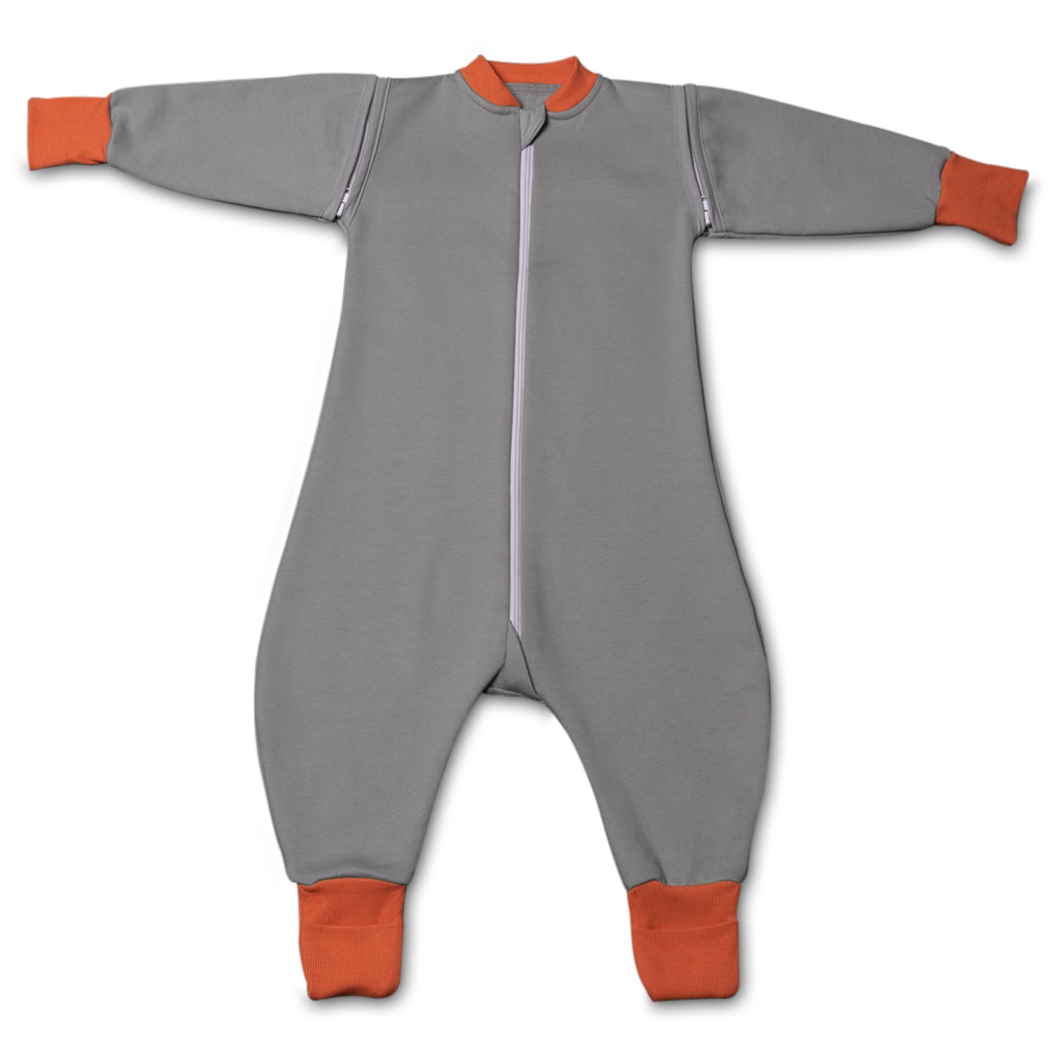 Sac de dormit copii cu picioare si maneci detasabile 18-36 luni Kidizi bumbac flausat, Grey 1 tog