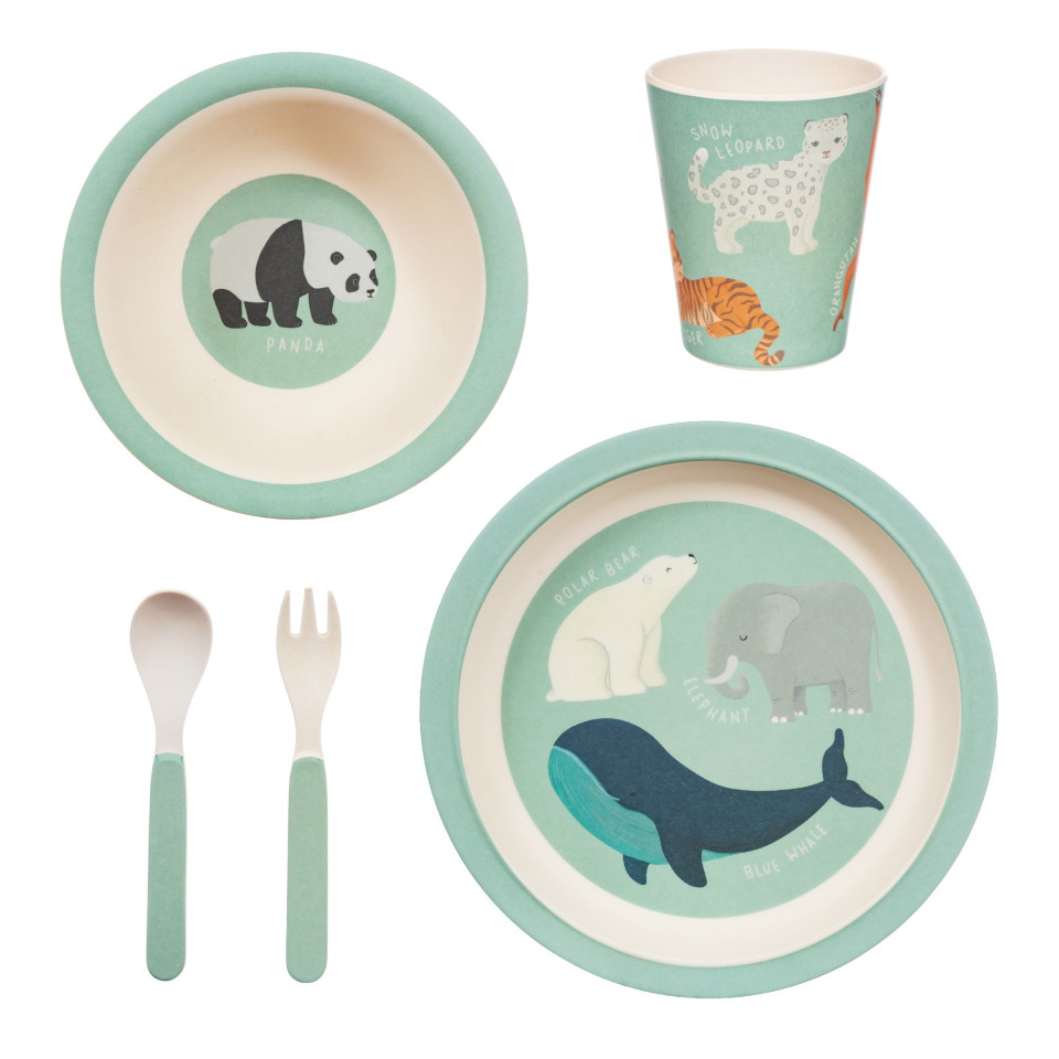 Set de masa din bambus Animals Sass & Belle