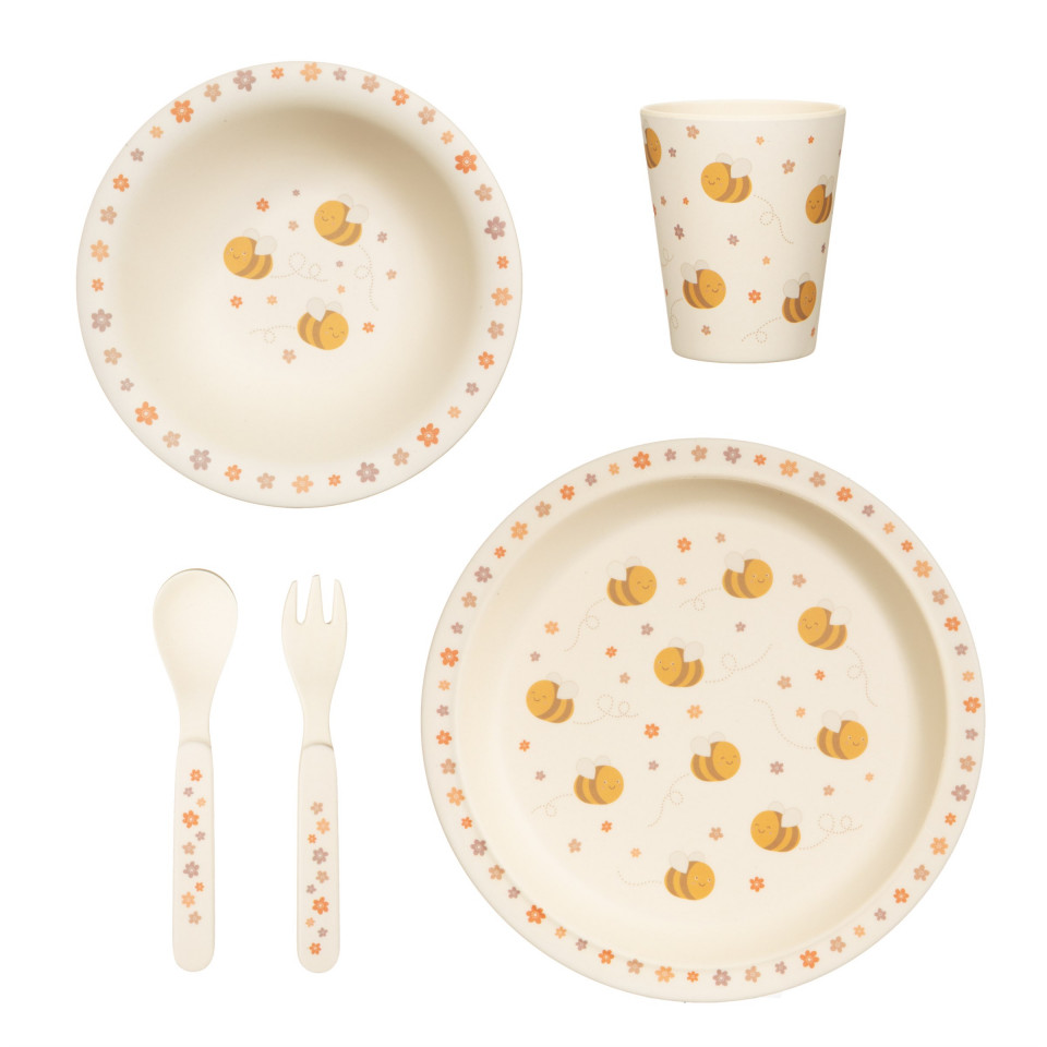 Set de masa din bambus Albinuta vesela Sass & Belle
