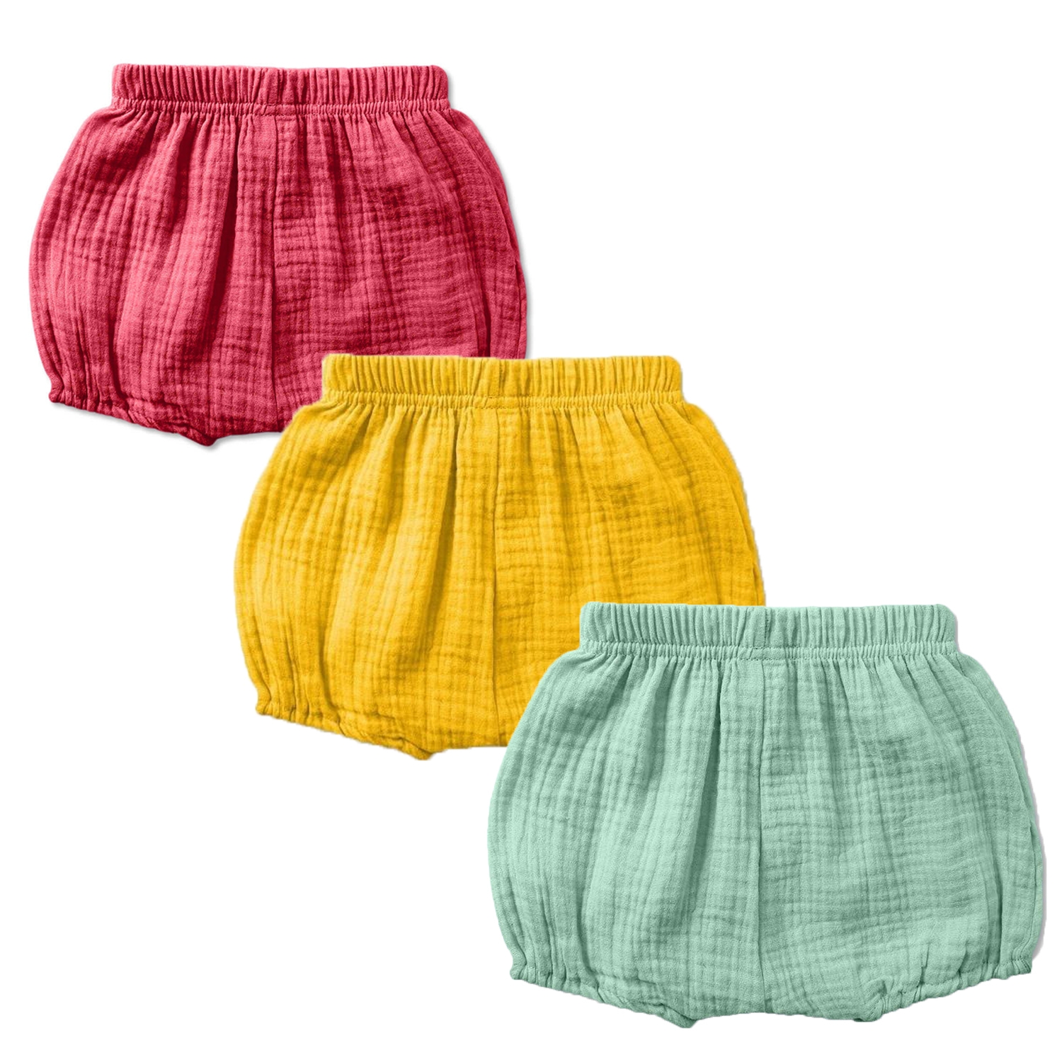 Set 3 pantaloni scurti din muselina dubla Bloomers Blair Kidizi 6-12 luni mint