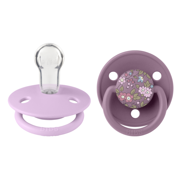 Set 2 suzete BIBS LIBERTY De Lux Chamomile Lawn Silicon, tetina rotunda, marime universala