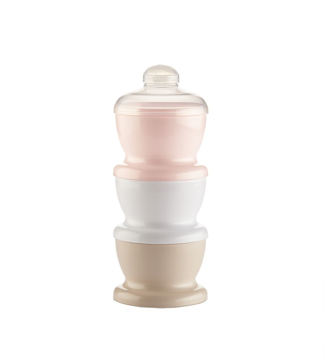Recipient 3 compartimente lapte praf sau mancarica Powder Pink Thermobaby