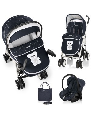 Carucior 3 in 1 cu pliere tip umbrela Millestrade Brevi Blue