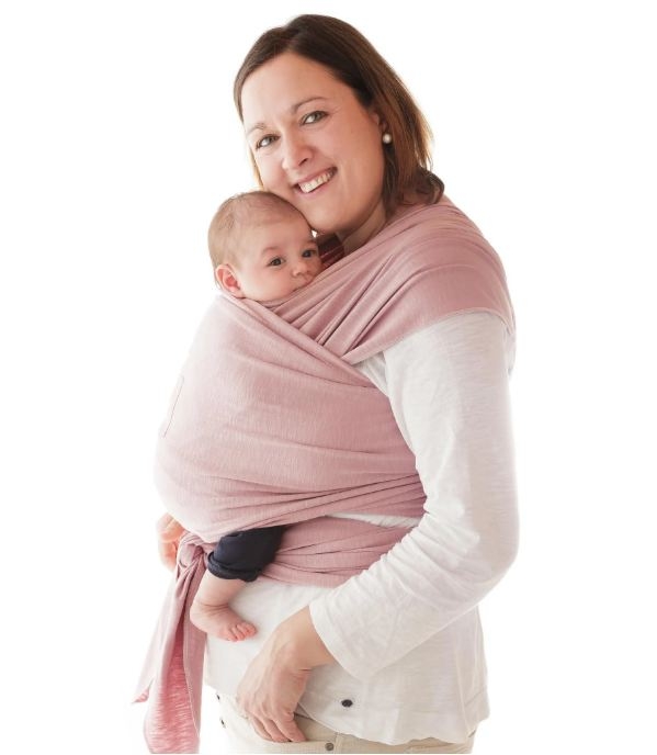 Wrap elastic pentru purtarea bebelusului Manduca Rose Bebebliss.ro